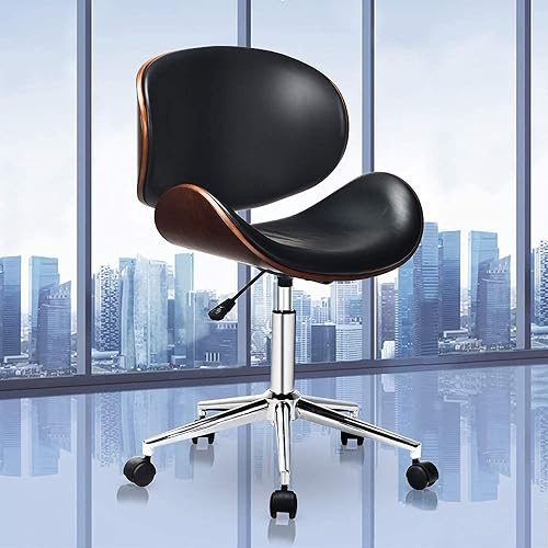 GOODALLIN - Silla de oficina ajustable y moderna de mediados de siglo con asiento  respaldo curvo, silla ejecutiva giratoria, silla de computadora