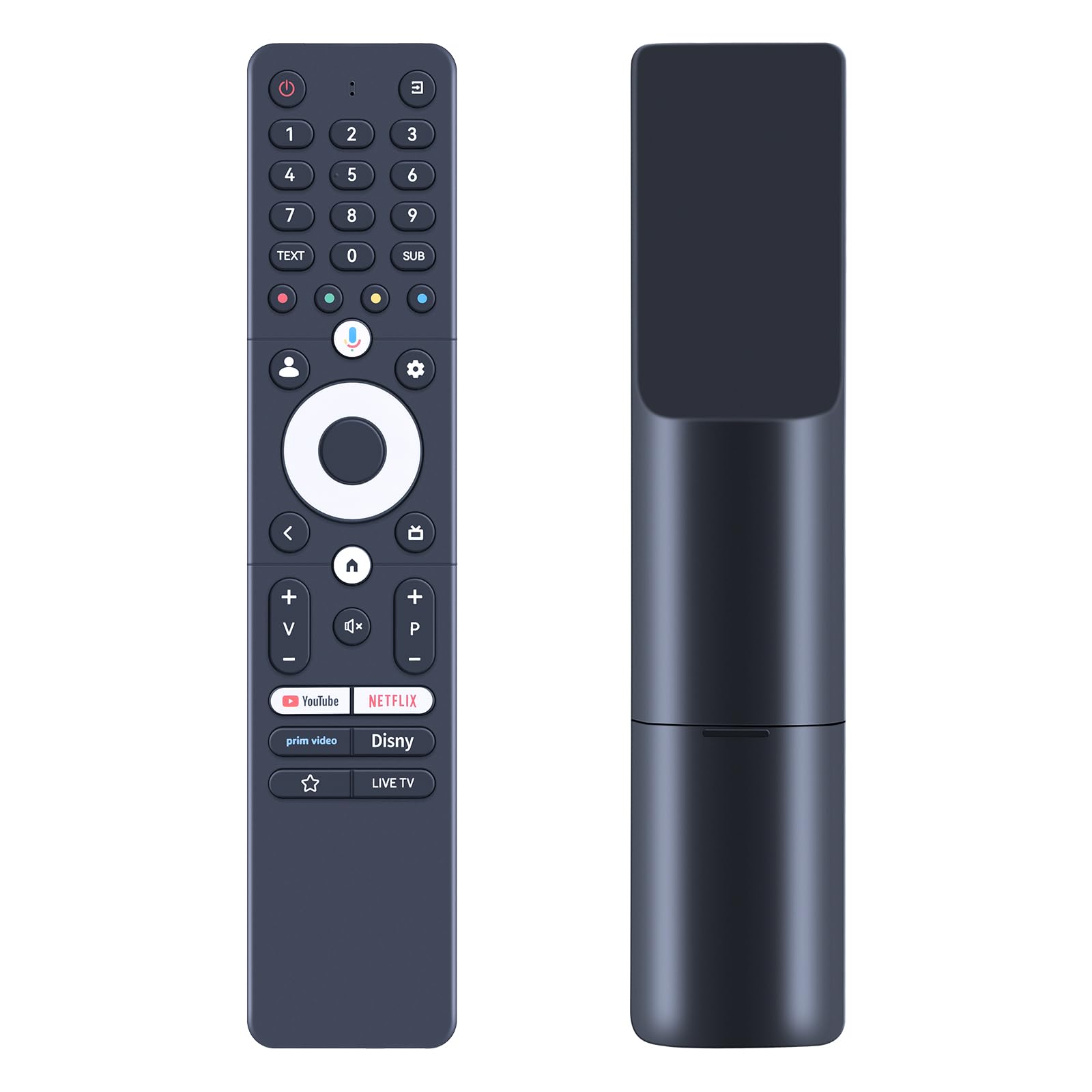 Image showing a TV screen displaying 'Remote & Accessories' with instructions to press Back and Home buttons for 3 seconds to enter pairing mode. A remote control is shown next to it.