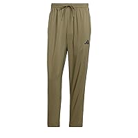 adidas Homme Essential Three Stripes Stanford Pant Open Hem, Olive Strata/Black