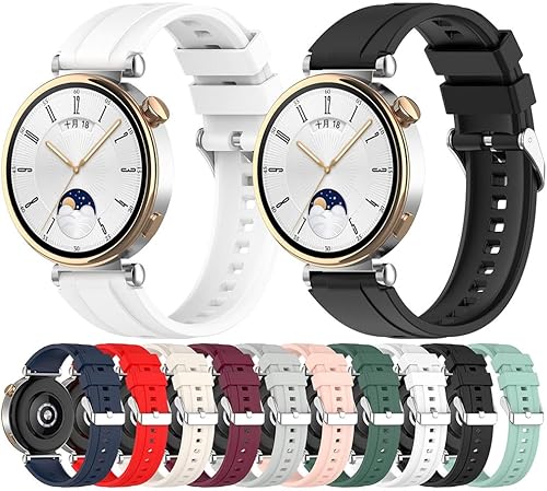 Miniatura 8 de Paquete de 5 correas de silicona compatibles con Huawei Watch GT4 de 1.61 pulgadas, correa de reloj de liberación rápida de 0.71 pulgadas, correa