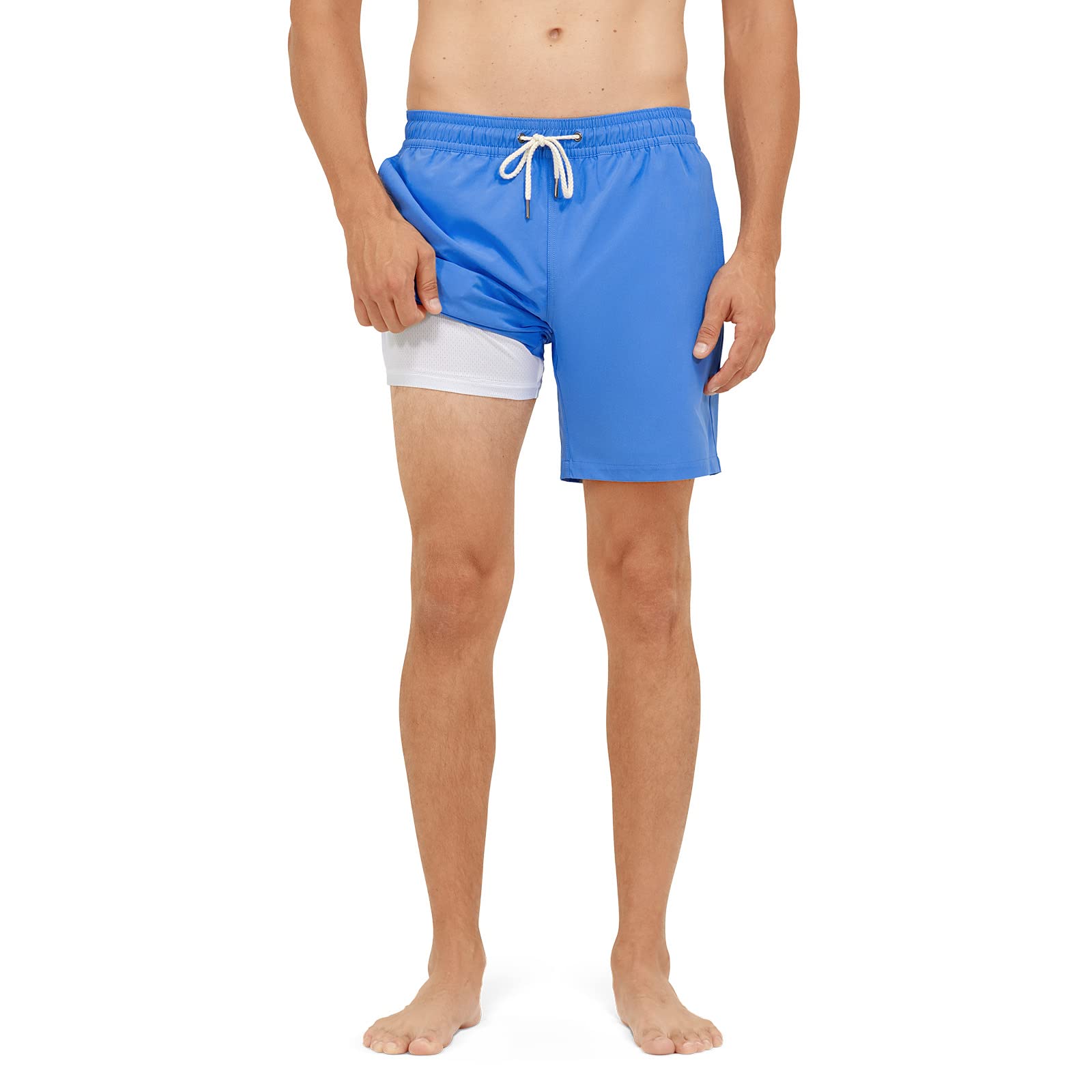 Somewhere Sunny Volley 7" Inseam Recycled Swimming Trunk | Compression Liner, Quick-Dry, 4-Way Stretch, Sustainable