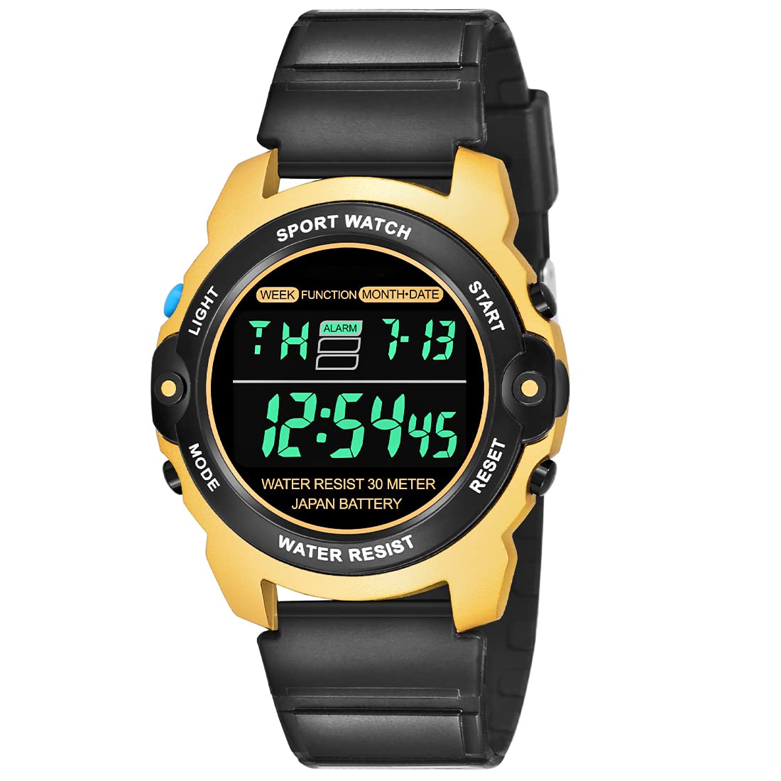 Shocknshop Silicone Digital Sports Casual Fashion Gold Black Dial Watch For Women Girls -W23Gb, Black Band (B09Y3DY6LQ) Amazon Price History, Amazon Price Tracker
