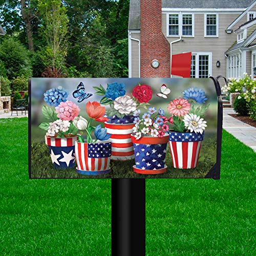 America In Bloom Summer Magnetic Mailbox Cover Patriotic Standard Briarwood Lane #TOP1