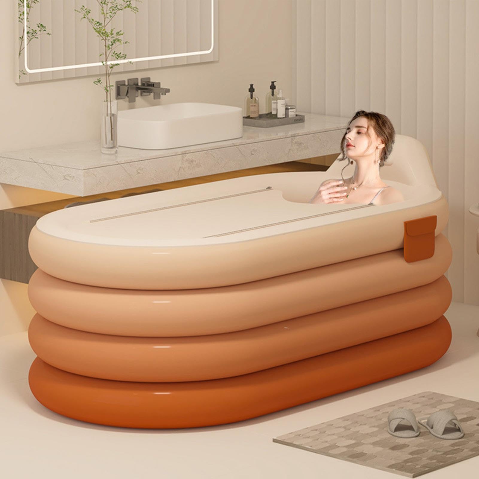Vasca da Bagno Gonfiabile | Secchio per Doccia con Pompa a Pedale,Vasca Gonfiabile per Adulti,per Relax, Hotel, Appartamento