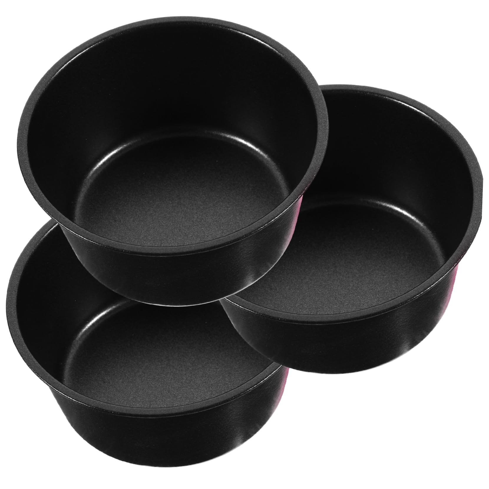 Sosoport 3Pcs Carbon Steel Cake Molds Nonstick Pudding Cup and Muffin for Baking for Home and Bakery Use for Delicious Desserts