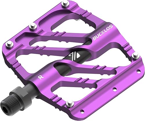 BUCKLOS Pedales planos MTB, pedales de bicicleta de montaña, 3 rodamientos, pedales de bicicleta de carretera para adultos, aleación de aluminio CNC
