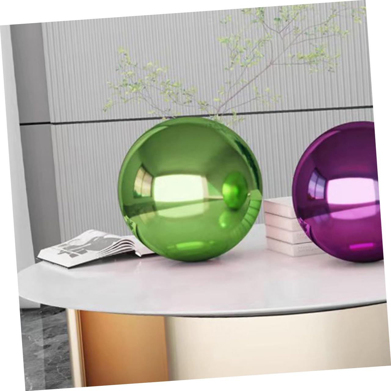 GALPADA Sfera Specchiata in Acciaio Inossidabile Verde Lucido Decorativa per Giardino Riflesso Brillante e Forma Sferica come Ornamento Esterno