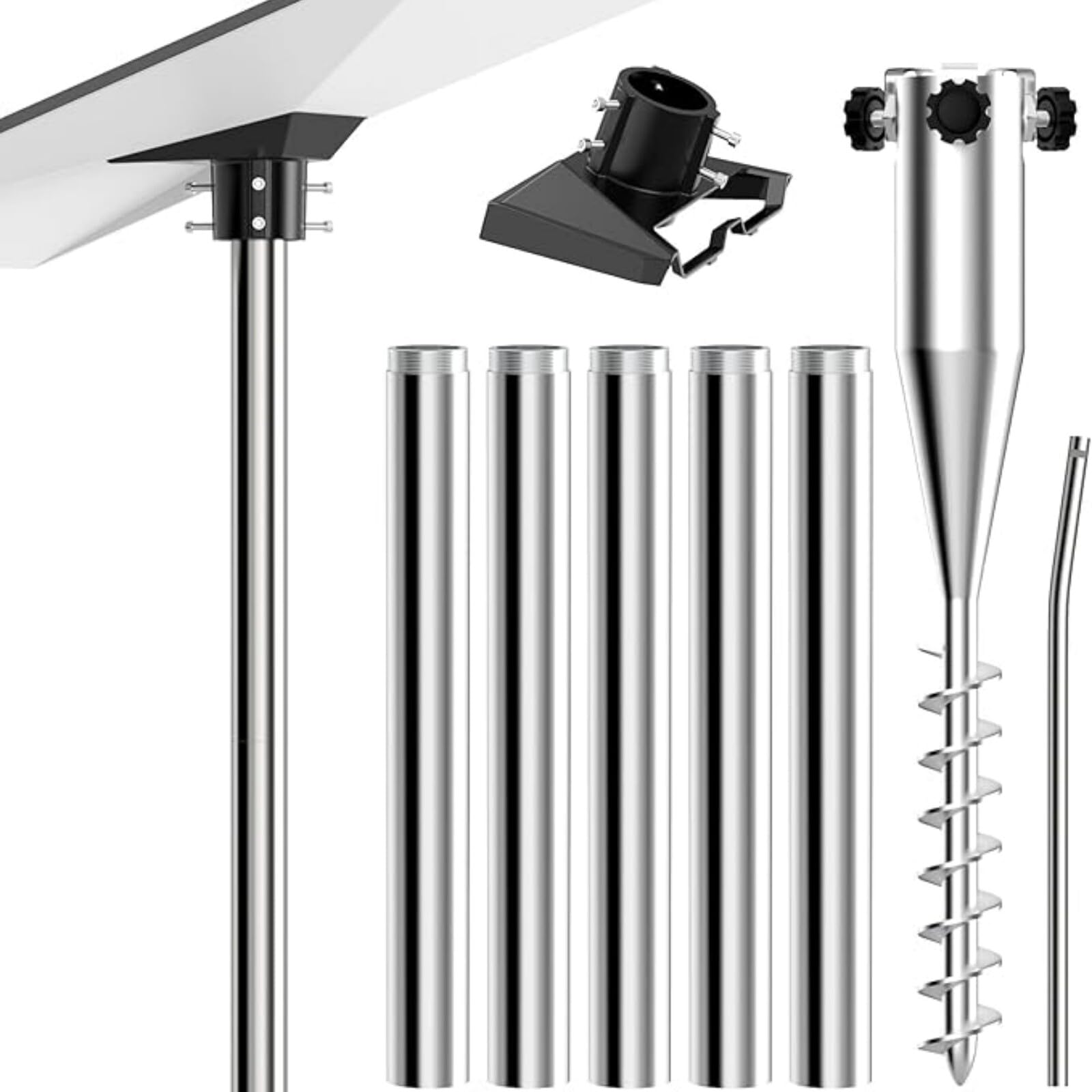 Starlink Gen 3 Ground Mount Kit – Adjustable Stainless Steel Pole System with Ground Anchor & Adapter, Outdoor Satellite Mount for Lawn, RV & Remote Installations