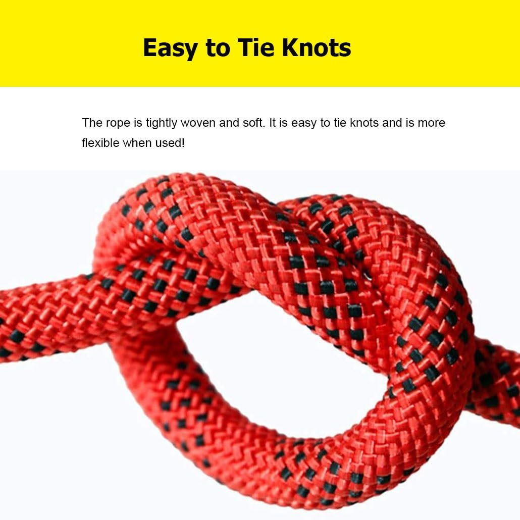 Lina poliestrowa, Red Double Braided Arborist Rope Polyester 48 Strands 6-20mm 10-60m(14mm,10m)