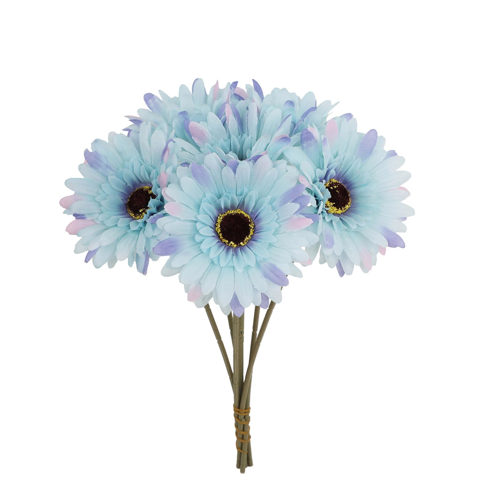 matumou 6 Bundles Artificial Gerbera Flowers with Stems Fake Wildflower Bouquet for Wedding Party Table Centerpiece Indoor Home Vase