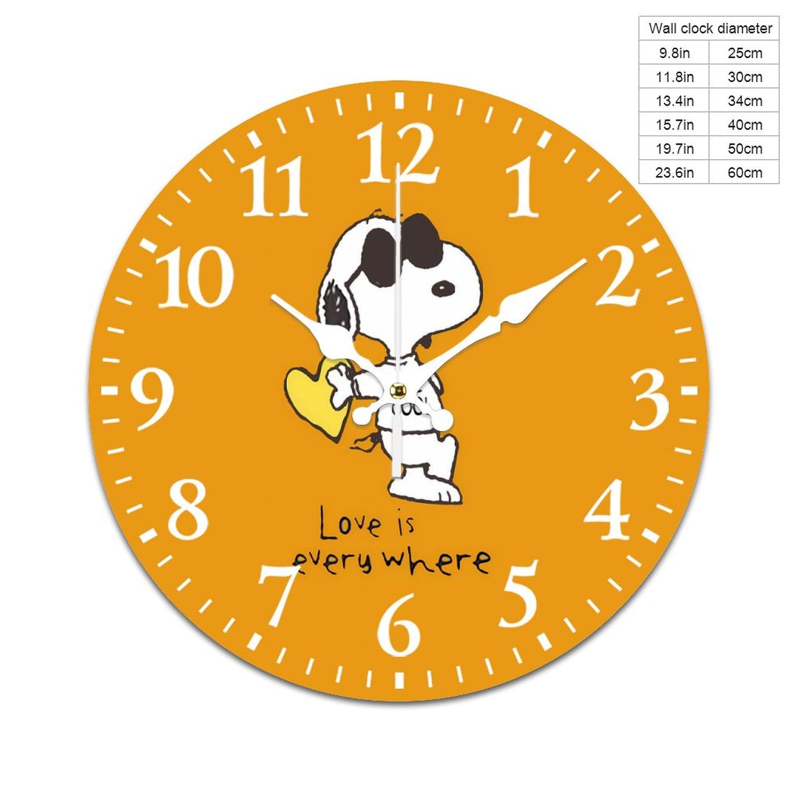 Amazon.co.jp: スヌーピー 掛け時計 PVC壁掛け時計 静音 連続秒針