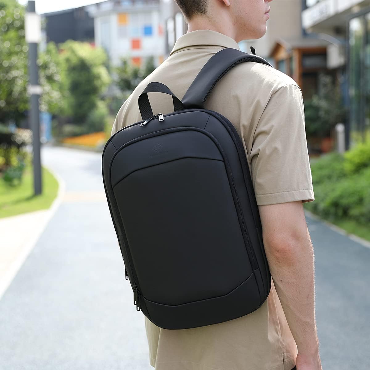 Sac à Dos Ordinateur Portable 15.6 Pouces | Léger et Extensible Antivol Imperméable Fonctionnel pour Homme Elegant pour Loisirs Affaire Scolaire Zips YKK 20L (Noir)
