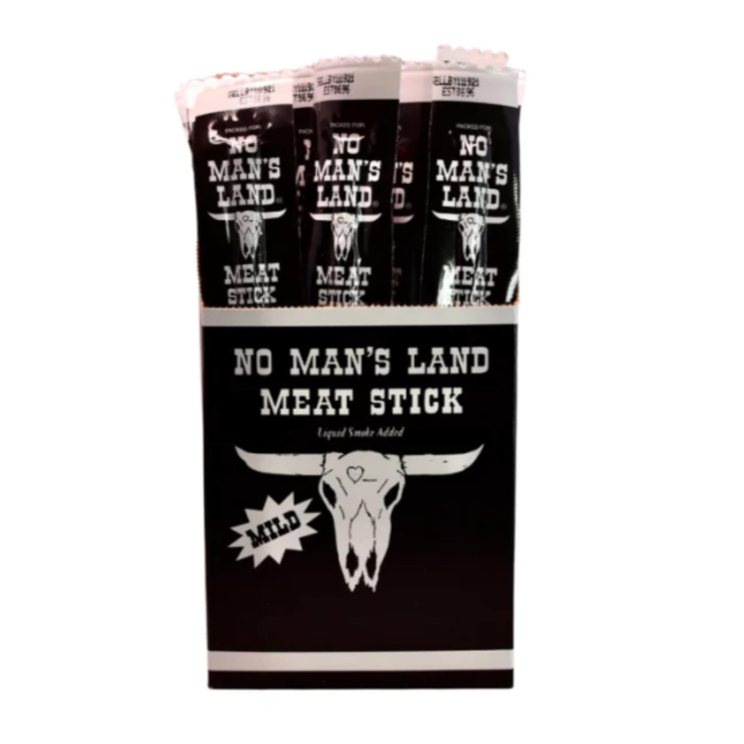 No Mans Land Beef Jerky Meat Sticks| High Protein | 24 x 1oz Meat Sticks (24 Pack - 1oz, Mild)