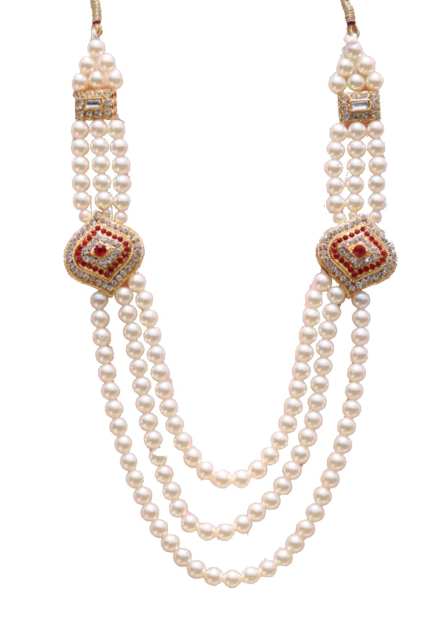 OneStoreIndia Handmade Kids Necklace Sherwani Kids Mala With Pearls, Stone & Studded AD(American Diamond) Necklace Jewellery (B0B14Z14JH) Amazon Price History, Amazon Price Tracker