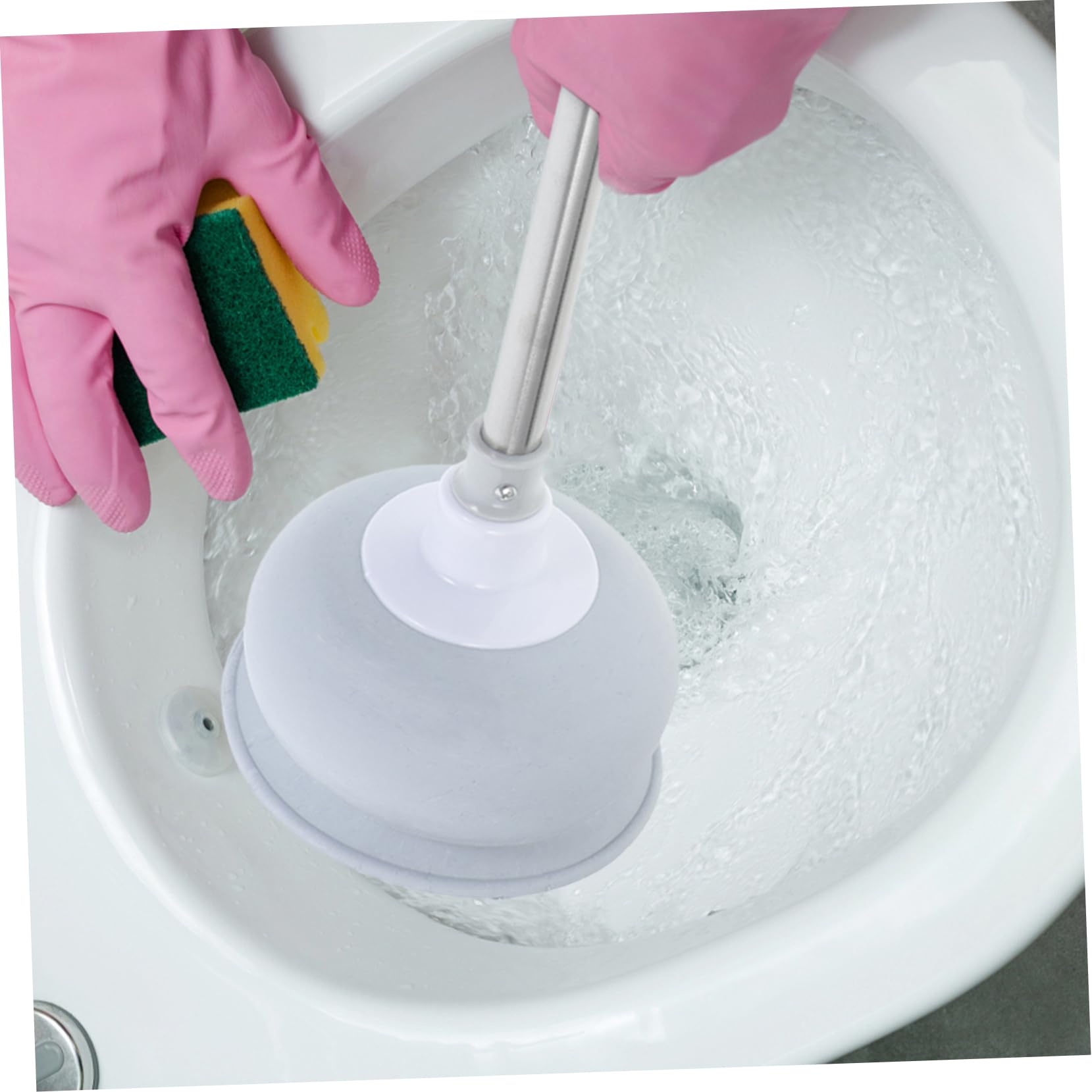 Gummi Toilettenpömpel aus Edelstahl, und PP 2 Stück für Bad