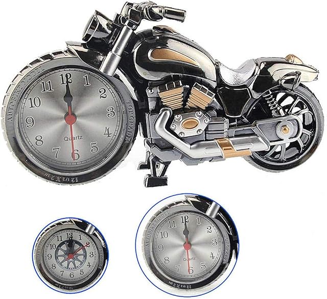 Hinleise Creative Motorcycle Motorbike Pattern Alarm Clock Desk Clock Creative Home Birthday Gift Cool Clock - # C - 1 Pc