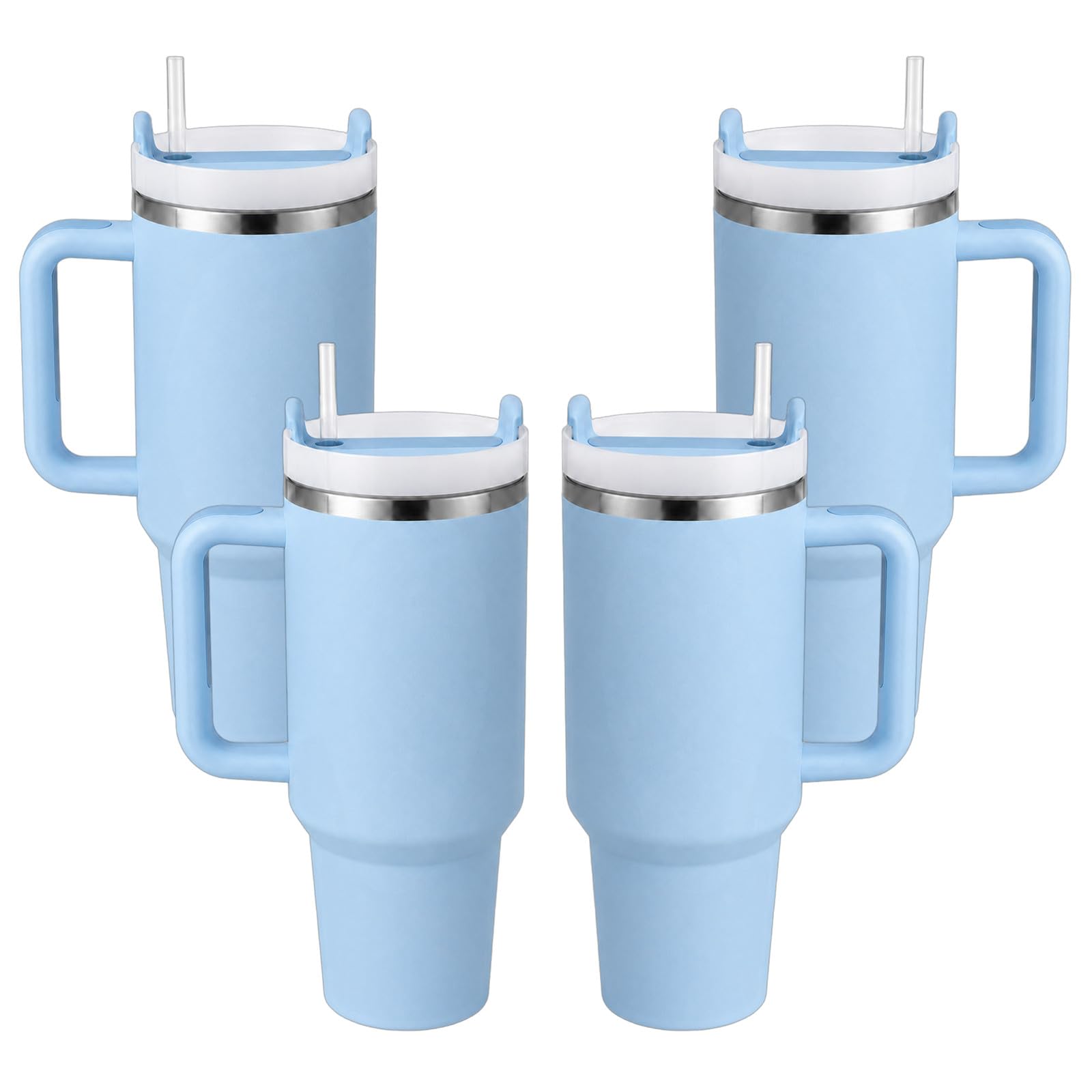 Pandance 4 Pack 40 oz Tumbler with Handle and Straw Bulk, Blue