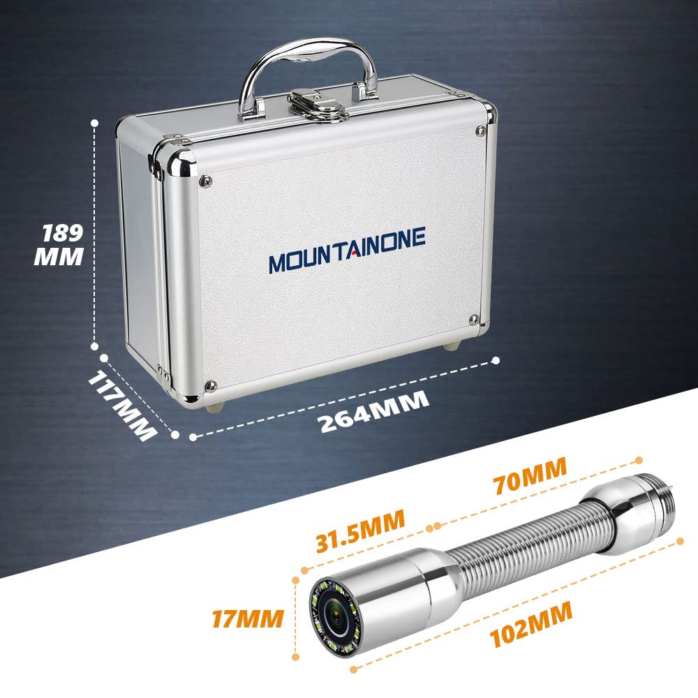 Cámara inspección Tubería con DVR, Cámara Endoscopica de 9 Pulgadas AHD 720P Endoscopio Industrial Cámara de Alcantarillado Impermeable IP68