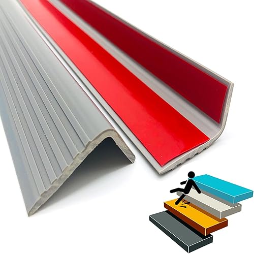 Protector de borde de escalera de goma de vinilo, moldura de nariz de escalera, borde de escalera, borde de escalera, impermeable, para interiores y