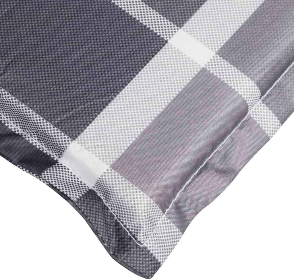 vidaXL Sun Lounger Cushion – Comfortable, Durable, and Versatile | Suitable for Patio/Garden Furniture and Indoor Use | Gray Check Pattern, Oxford Fabric, Foam Fiber Filled