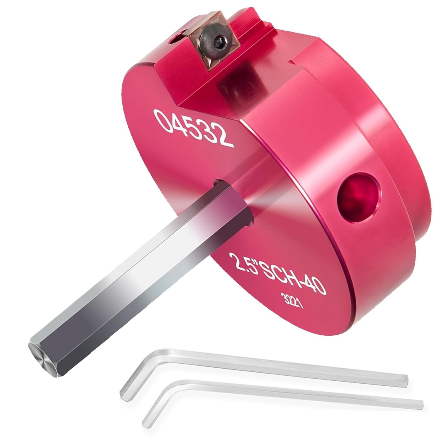 PPR250/04532 PVC Pipe Reamer 2-1/2-Inch Head with 3/8-Inch Hex Shaft compatible with Standard 1/2" Drills, Plastic Pipe Fitting Reamer Plumbing Tool for SCH40 PVC, ABS, CPVC Socket Saver