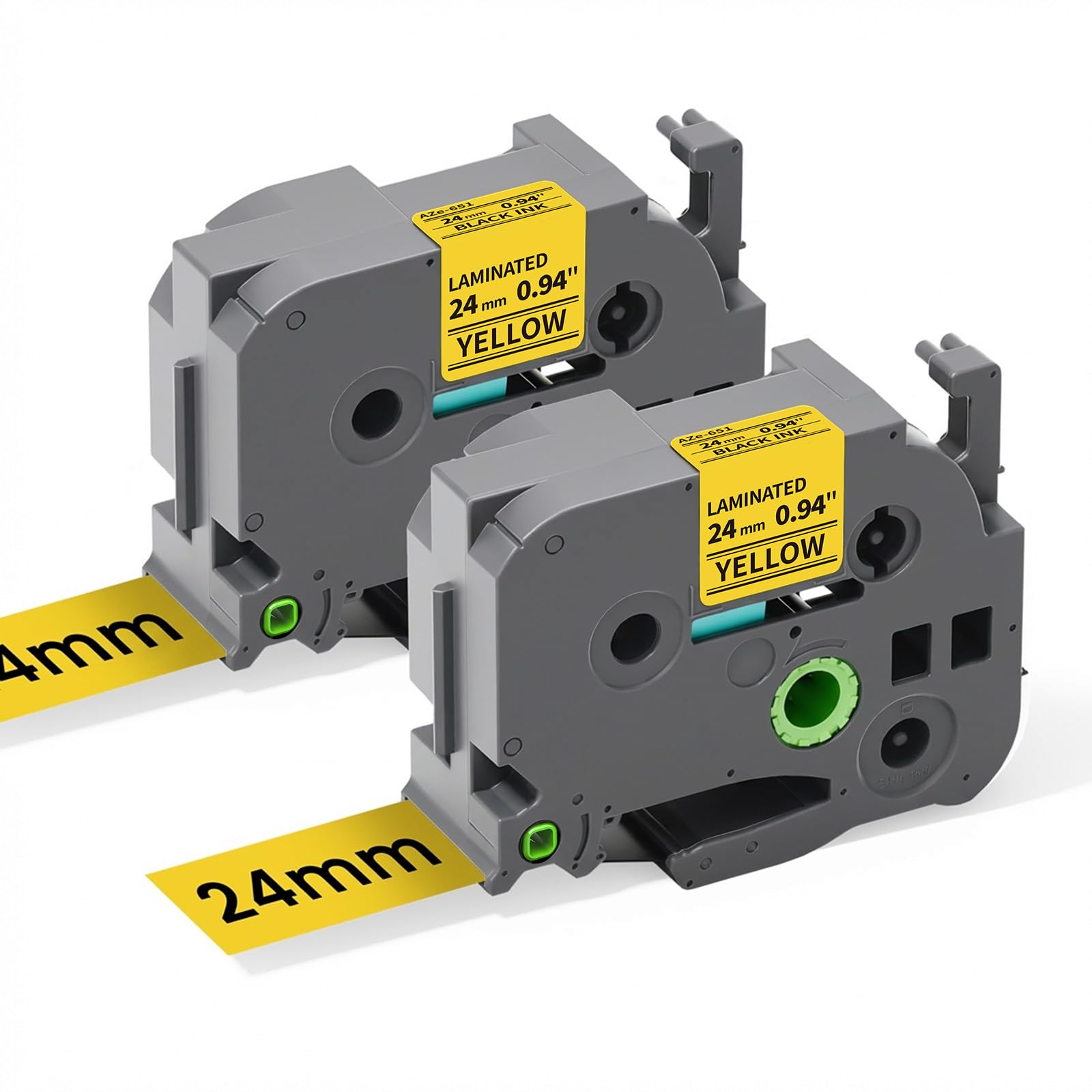 Replacement for Ptouch Label Tape TZe-651 Black on Yellow 24mm for Brother Label Maker Tape 1 Inch TZ 24mm 0.94 Laminated Compatible with Brother PT-D600 PT-P710BT PT-P750W