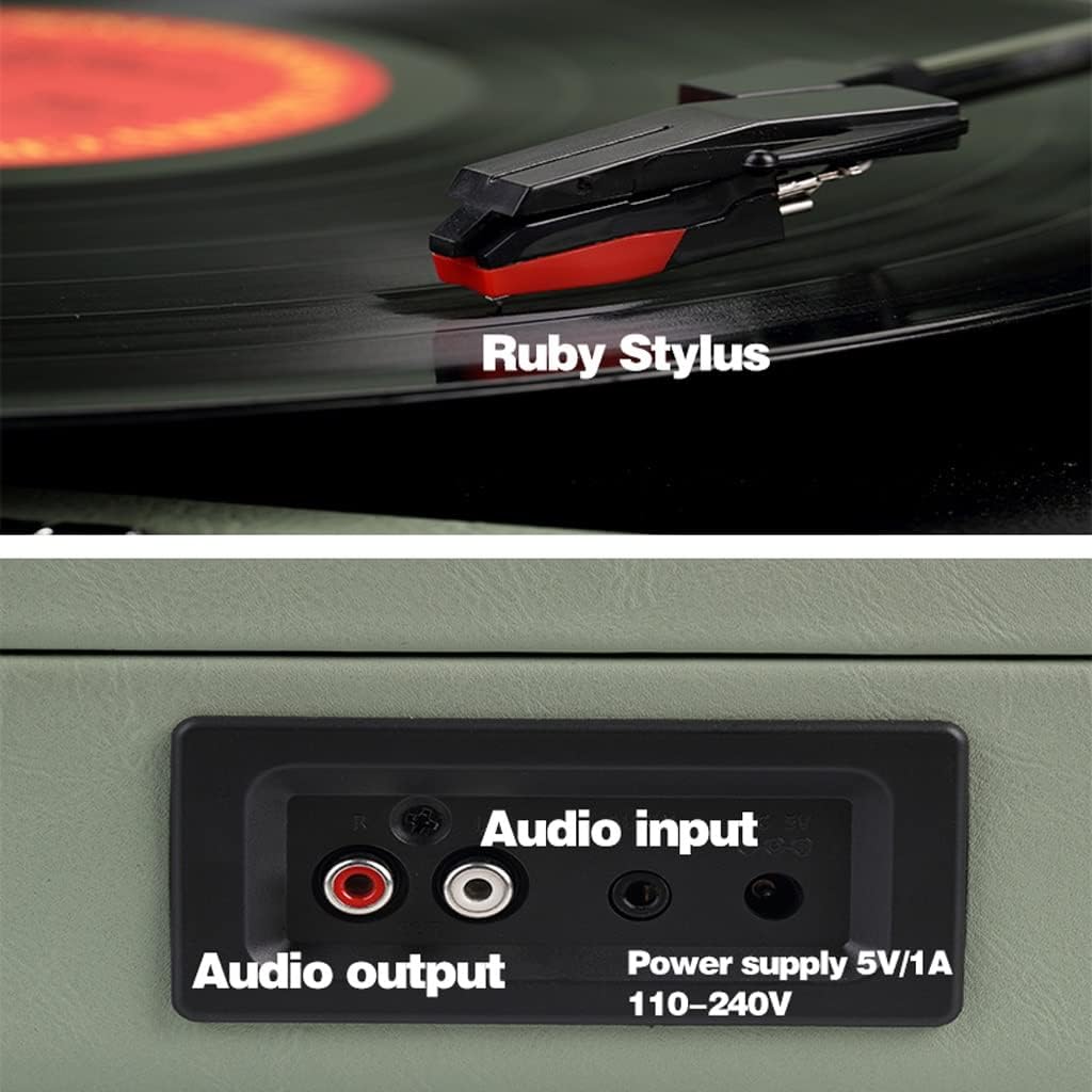 Portable Suitcase Phonograph Vinyl Record Player 5.0 33 45 78rpm Phonograph Retro Record Player Turntable Film Player