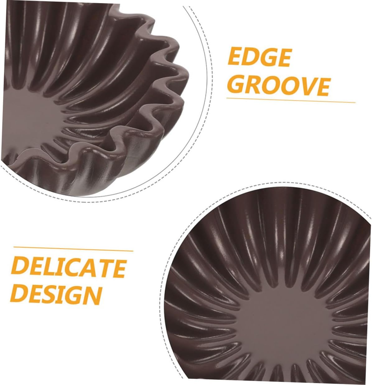 Zerodeko Decorative Bowl 10-inch Black Scalloped Edge Fruit Bowl Key Holder Jewelry Dish Organizer for Living Room Coffee Table and Entryway Storage