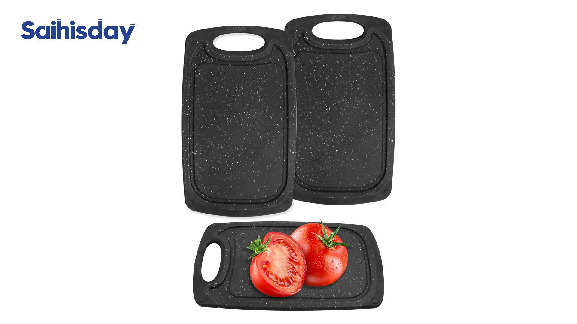 Saihisday Mini tablas de cortar rectangulares de plástico (2 piezas) miniatura 7