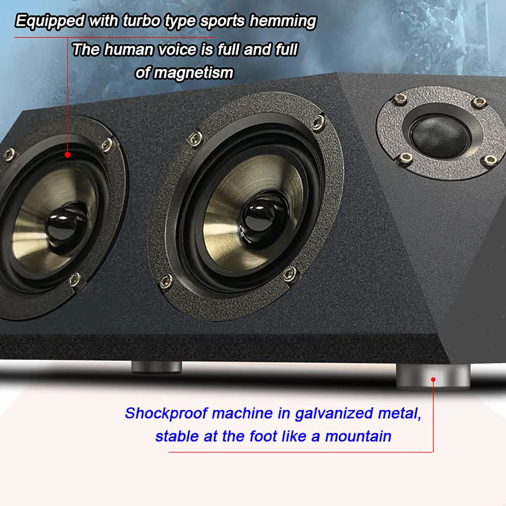 Altavoces de estantería Bluetooth 5.1 de alta potencia de 55 W × 2, monitores estéreo activos de campo cercano con fibra óptica, disco U, AUX y entrada coaxial