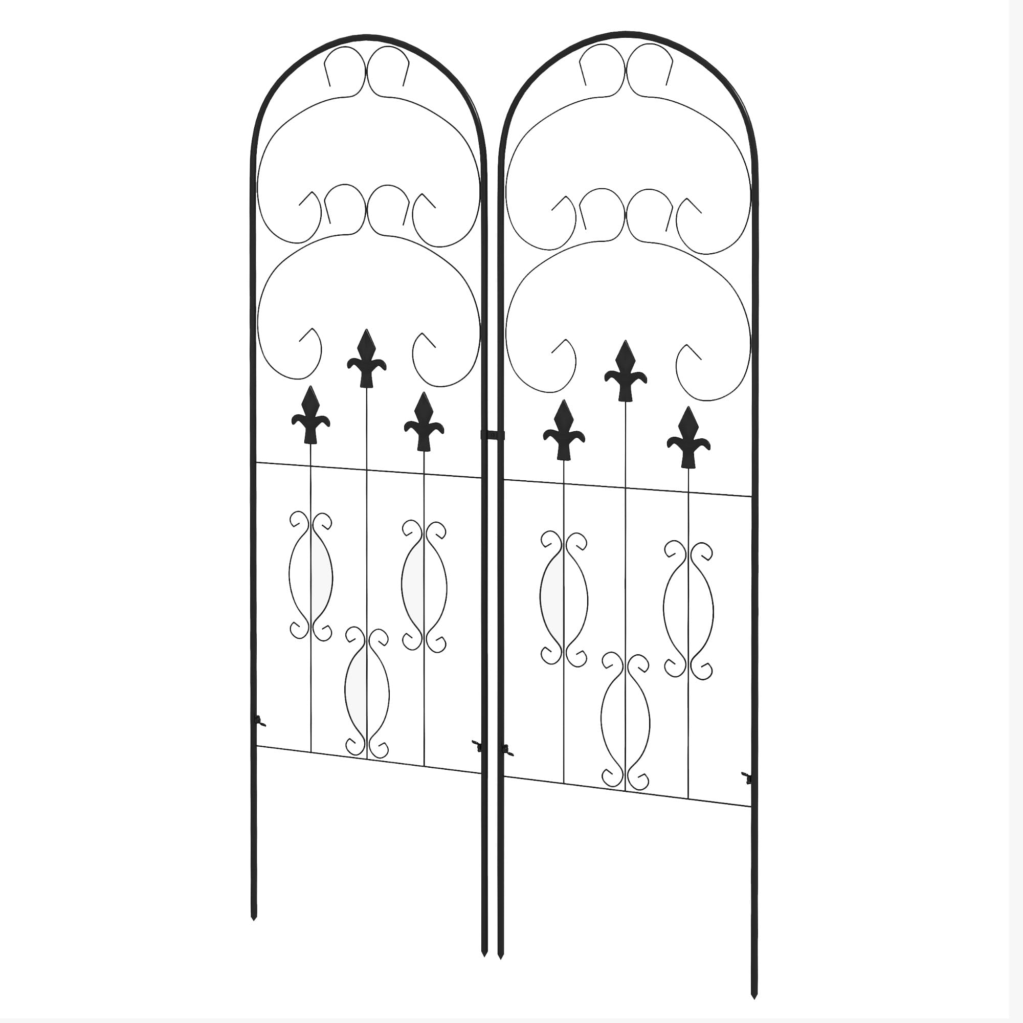 Rackhams Set Of 2 Metal Trellis For Climbing Plants, Scrolls Design, 45 X 150Cm
