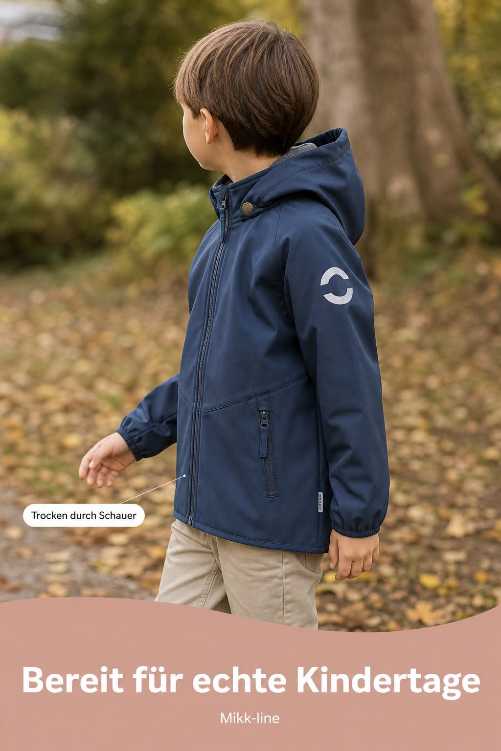Mikk-line Wodoszczelna kurtka softshell dla dzieci (80-152) | wiatroszczelna, oddychająca kurtka softshellowa dla dziewcząt i chłopców | polarowa kurtka outdoorowa z odblaskami