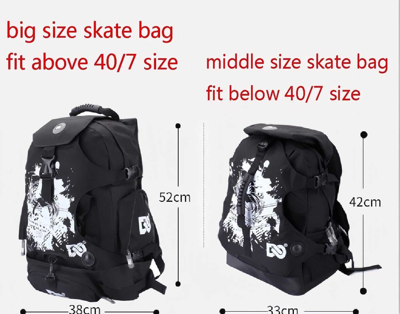 Zaino per pattini a rotelle con più scomparti – Conserveria esterna per pattini in linea, quad, artistici e scarpe da pattinaggio su ghiaccio