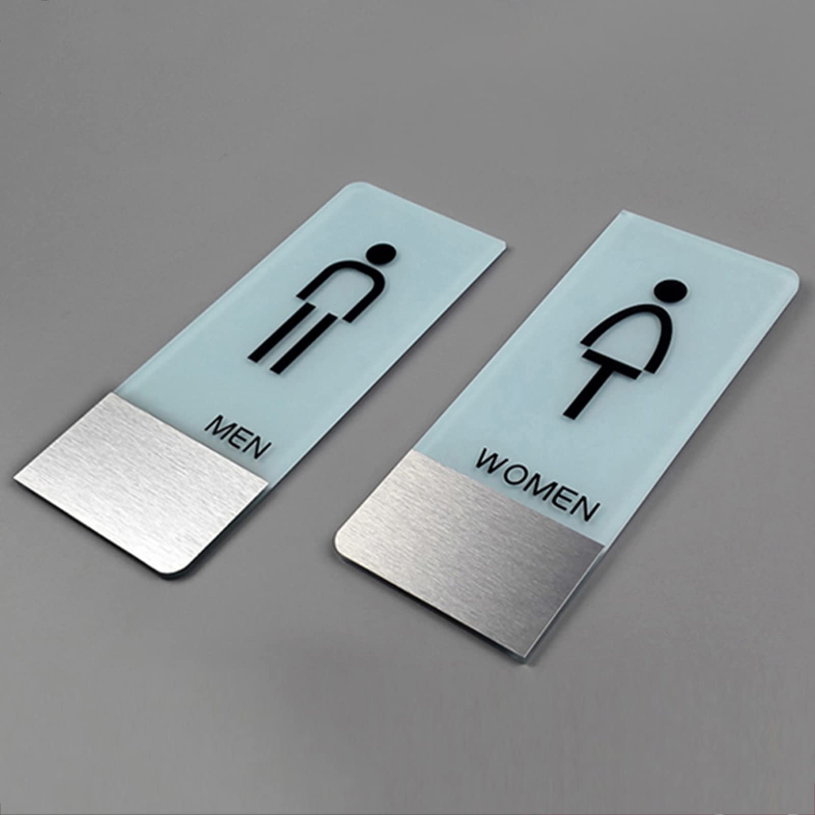 Cartello per i Servizi igienici, Cartello da Parete for WC for Uomini e Donne, Struttura in Acrilico Alluminio, Cartello for Porta del Bagno for uffici, aziende ristoranti(B)