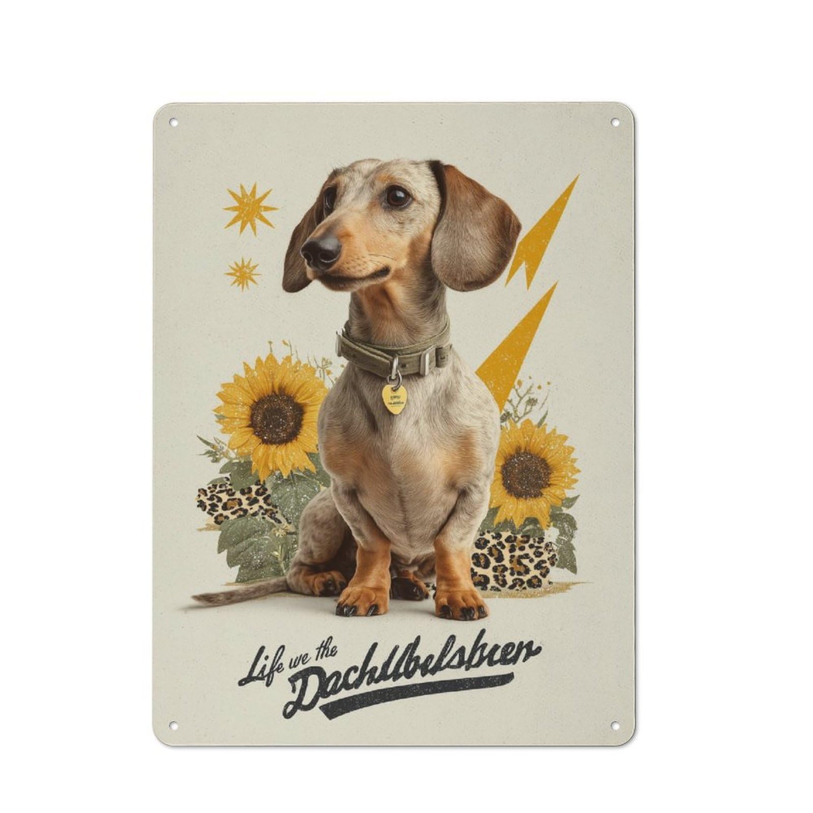 Junmoney Dachshund Charm Vintage-Inspired Tin Sign 40X30cm For Café Or Restaurant, For Cooler-Month Interiors With Vintage Character