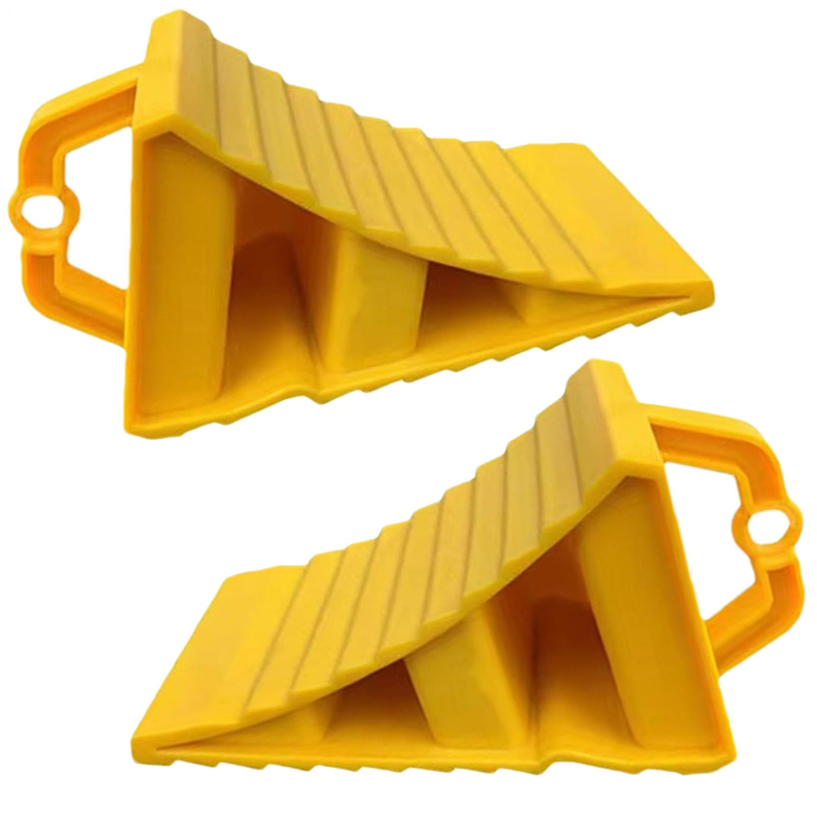 Generisch Lot de 2 cales de roue pour remorque - En plastique robuste et antidérapant - Pour voiture, caravane, camping-car, moto - , poignée sûre en cas d'humidité - Doux pour les pneus et les