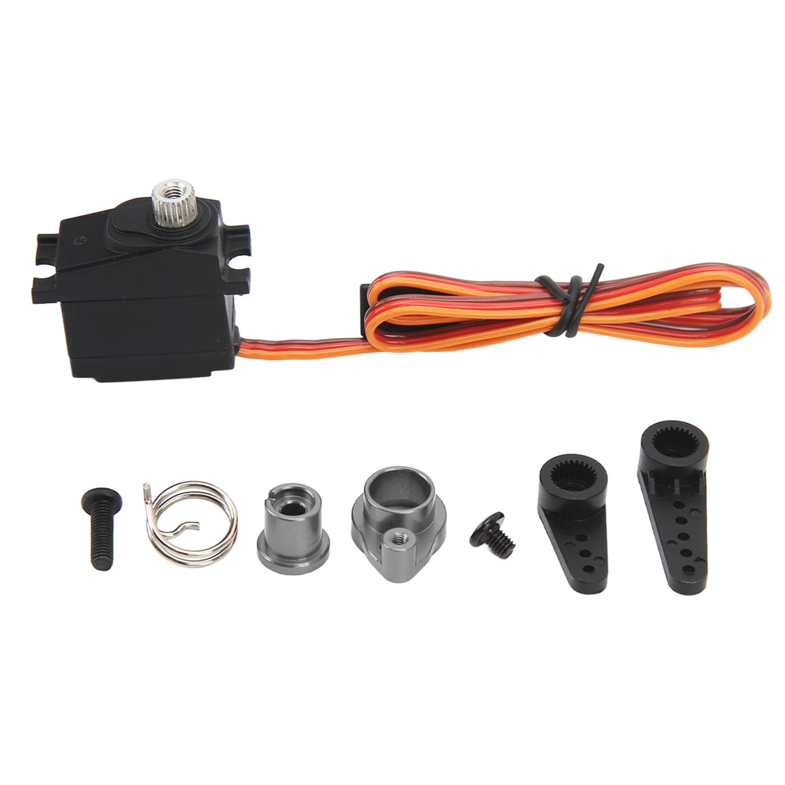 Metalowy samochód RC Mikroserwo o wysokiej wydajności Wodoodporne, stabilne Mikroserwa z metalowymi zębatkami z buforem 25T Ramię serwa dla samochodów Traxxas Summit 1/10 RC (Ti Color)