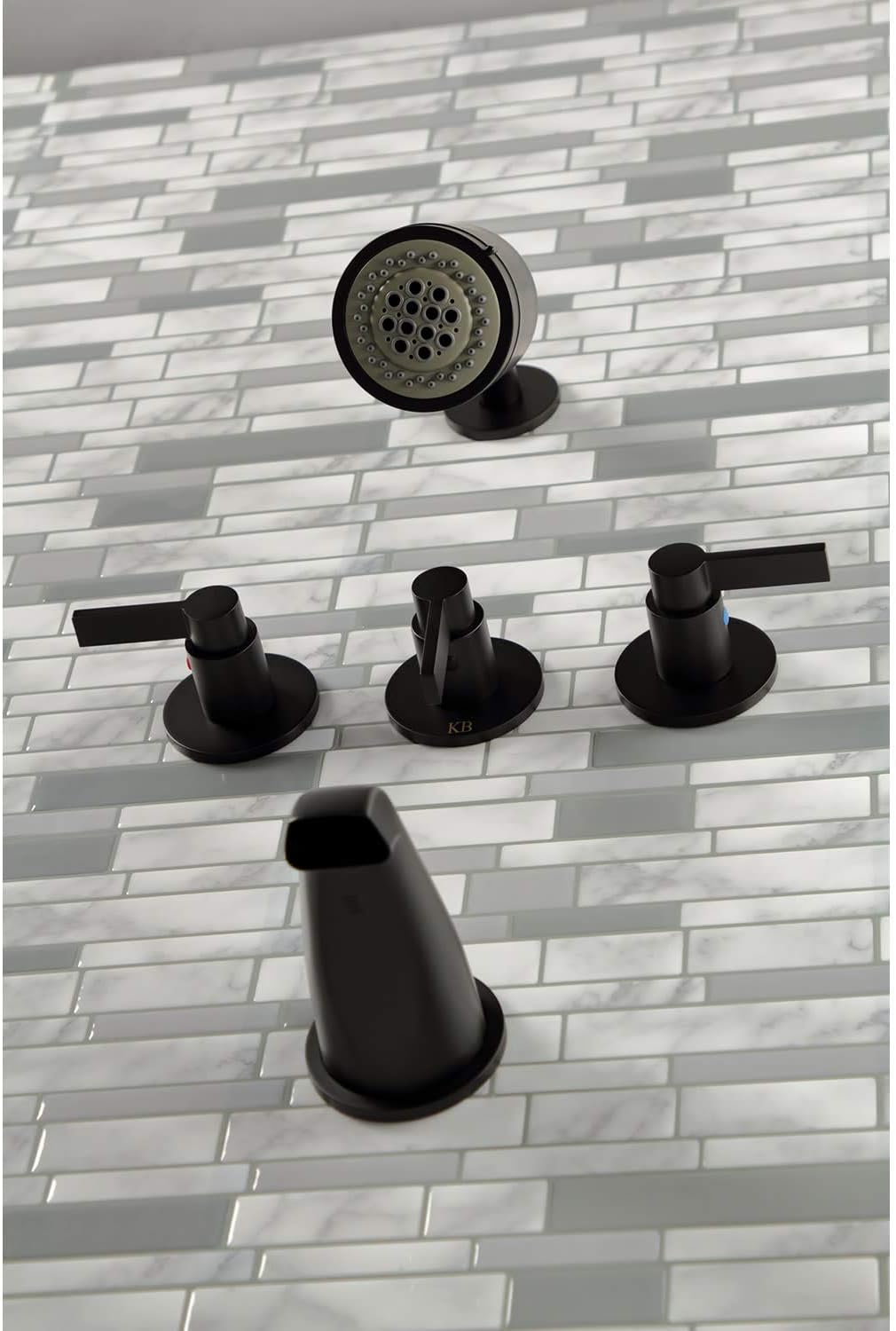 Kingston Brass KBX8136NDL NuvoFusion Tub and Shower Faucet, Polished Nickel 7.13 x 12.88 x 5.13