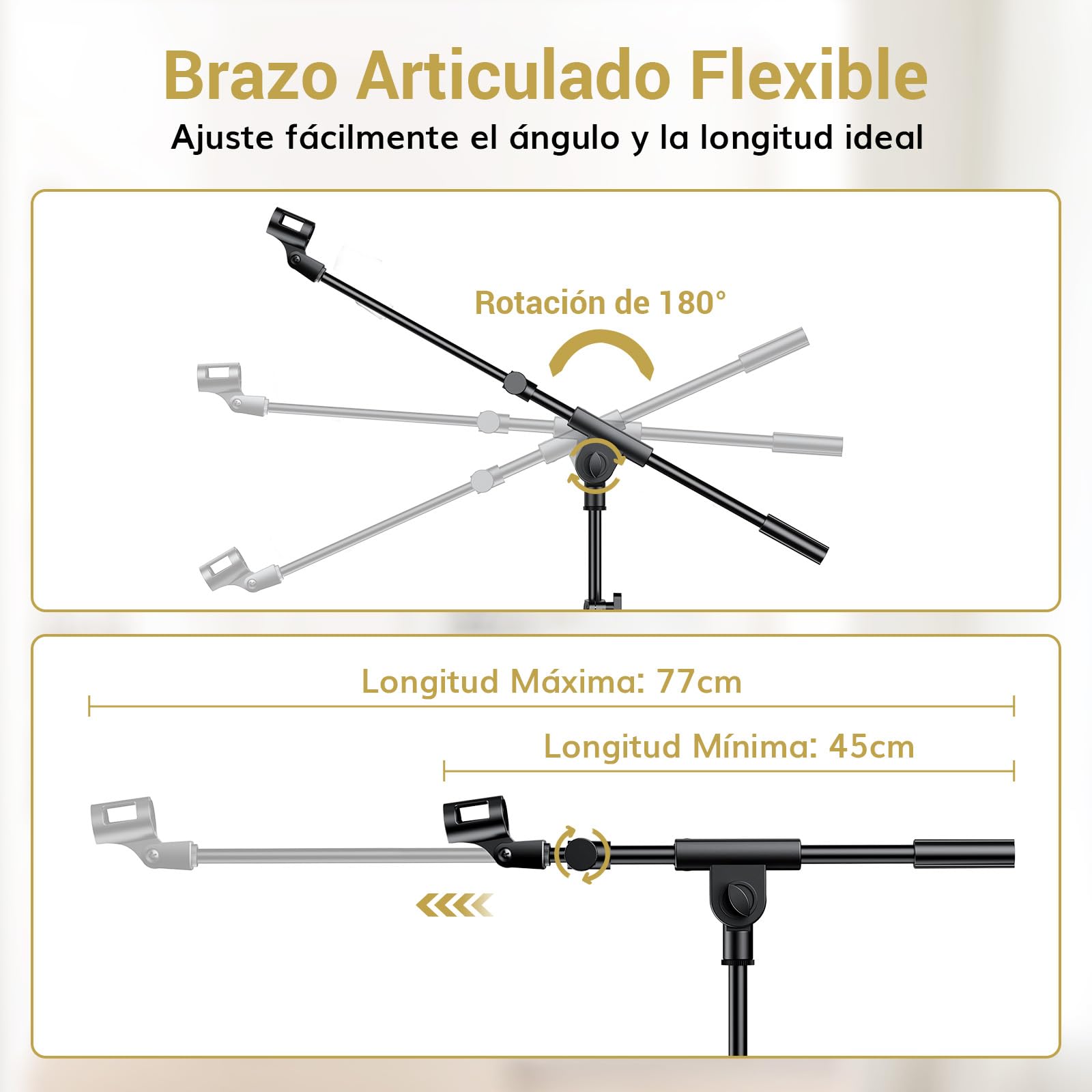 TONOR Microfono Karaoke con Soporte Resistente, Micrófono Dinámico XLR para Cantar, Captación Cardioide, Construcción Totalmente Metálica, Compatible con Mezcladores de DJ y Sistema de PA, 500 cm, K1+