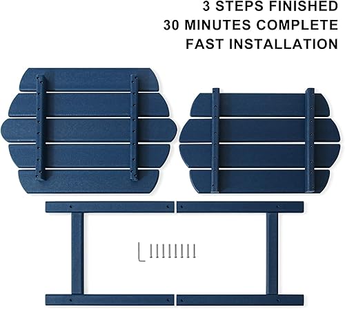 Miniatura 5 de FERFALDER Adirondack - Mesa auxiliar para exteriores, mesa de patio irregular de 2 niveles, mesa exterior de gran tamaño para patio, balcón, color