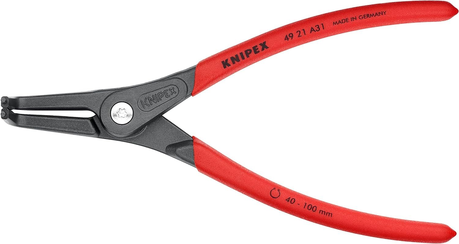 KNIPEX Alicate de precisión para arandelas para arandelas exteriores de ejes con cartulinas autoservicio Mangos, 49 21 A31 SB