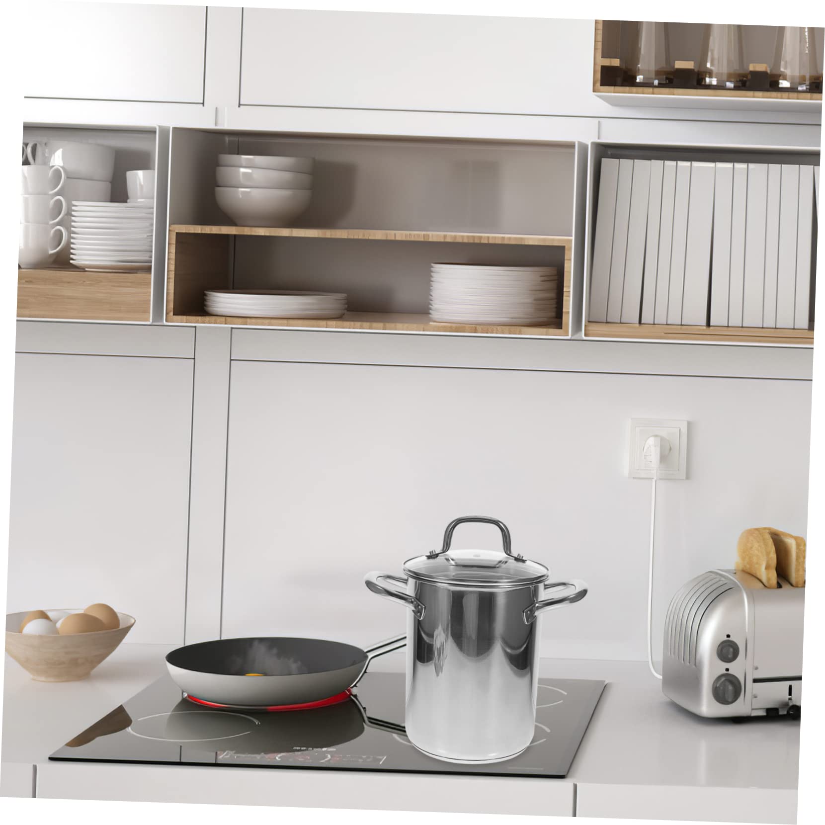 Alipis Frying Pot Insulation Japanese Style Deep Fryer Pan Stovetop Fryer Basket Easy to Clean