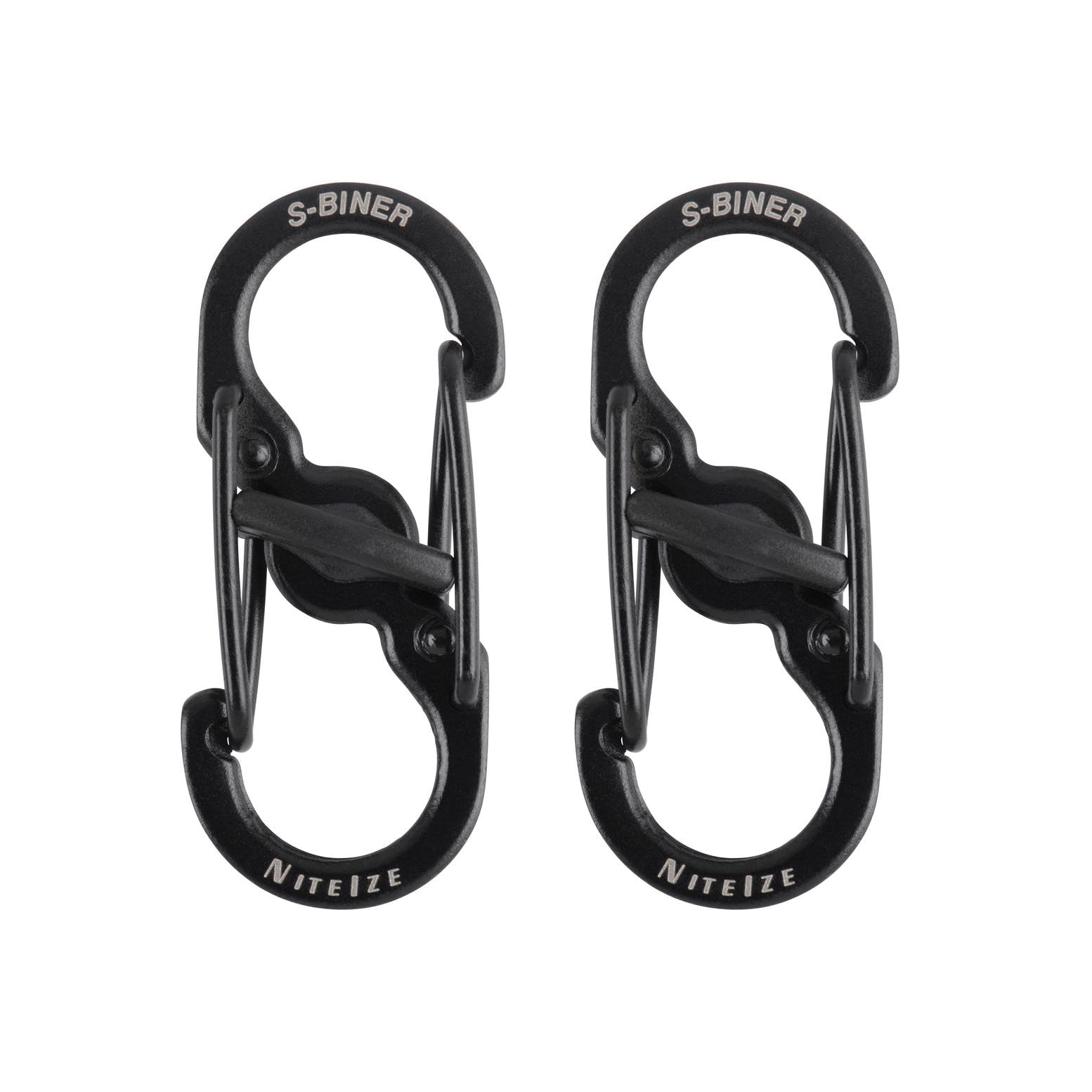 Nite Ize S-Biner Micro Lock Mini karabińczyk ze stali nierdzewnej, czarny, 2 sztuki