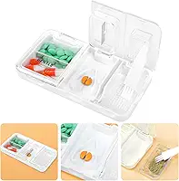 Toplive Cortador de comprimidos 3 em 1 portátil, moedor de comprimidos e suporte de pílulas, corte fácil e preciso, triturador de medicamentos para comprimidos pequenos e grandes, divisor de