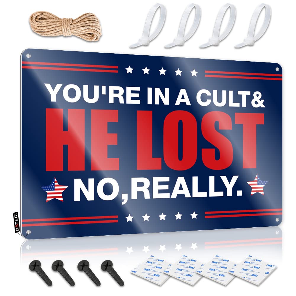 IBWNBBUSN Drinking Signs Funny You'Re In A Cult And He Lost No Really Tin Sign Beer Limit Sign Bar Accessories Man Cave(20X30CM)