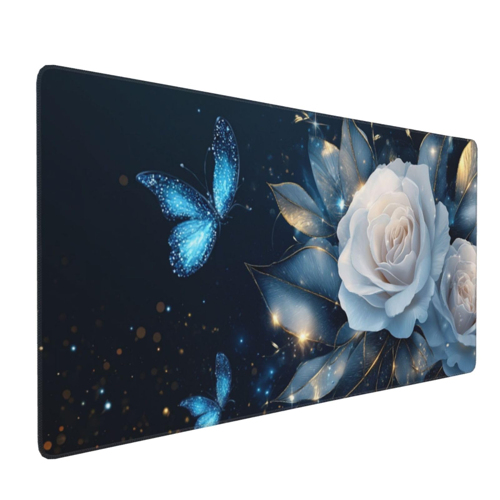 Gamingowa podkładka pod mysz, biała, XXL, 1200 x 600 x 3 mm, podkładka pod mysz, podkładka na biurko, z zabezpieczeniem krawędzi, wodoodporna, akcesoria gamingowe, poprawia precyzję i prędkość, z155