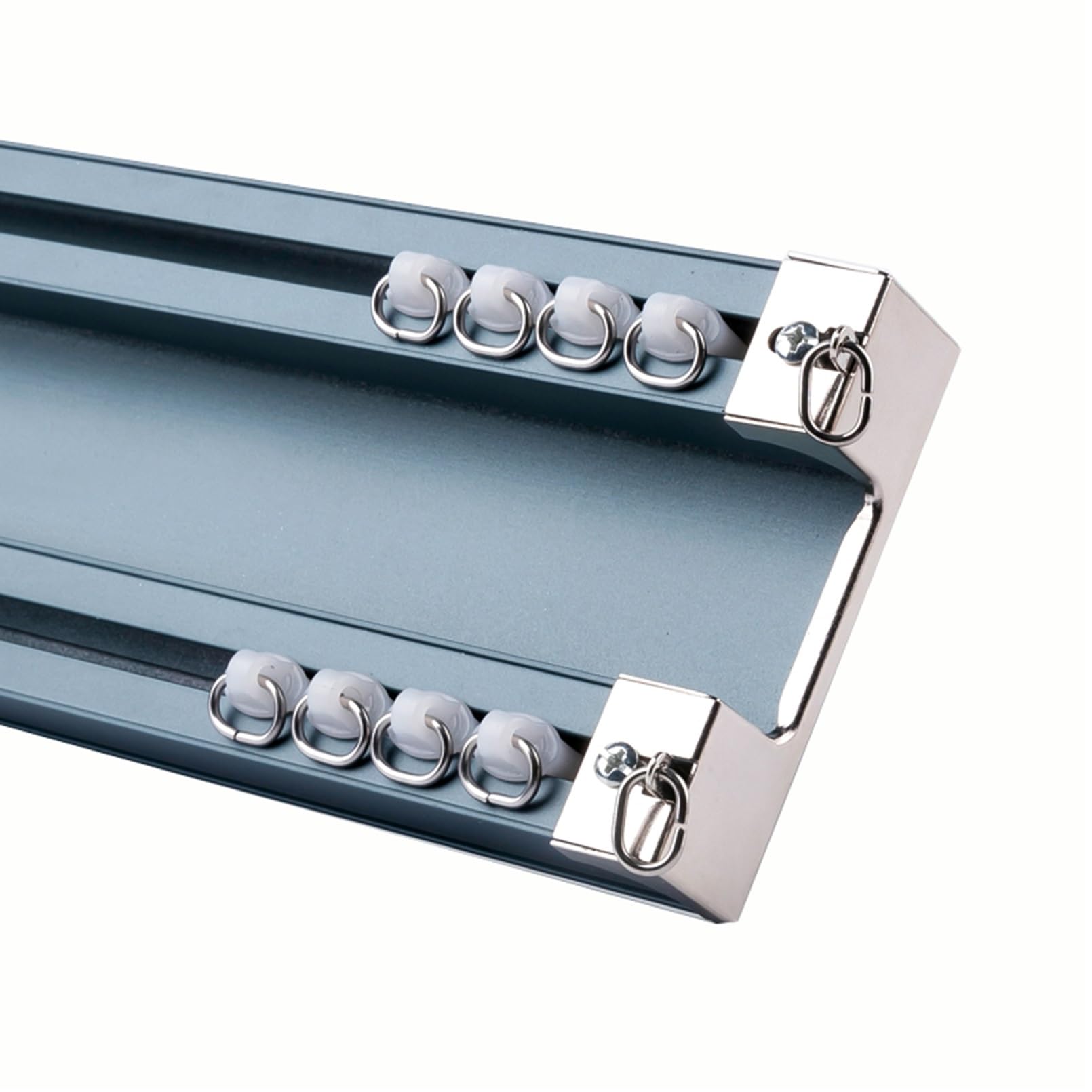 Curtain Track 1m-6m Ceiling Track, Ceiling Mounted Double Curtain Rail Aluminum Curtain Rod For Room Divider (Color : B, Size : 1.6m(2 * 80cm))