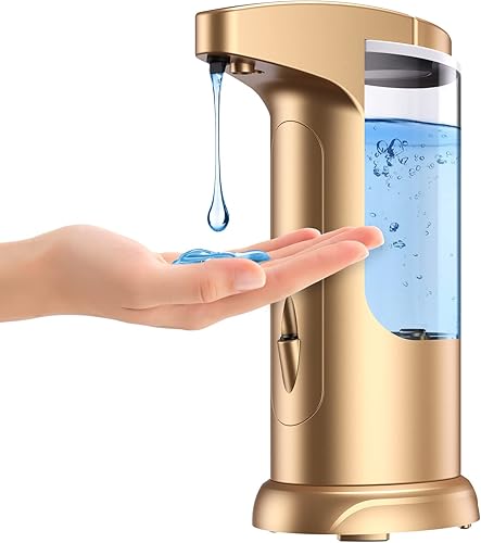 Dispensador de jabón líquido automático eléctrico sin contacto de 12.5 fl oz, volumen de dispensación de jabón ajustable, dispensador de jabón