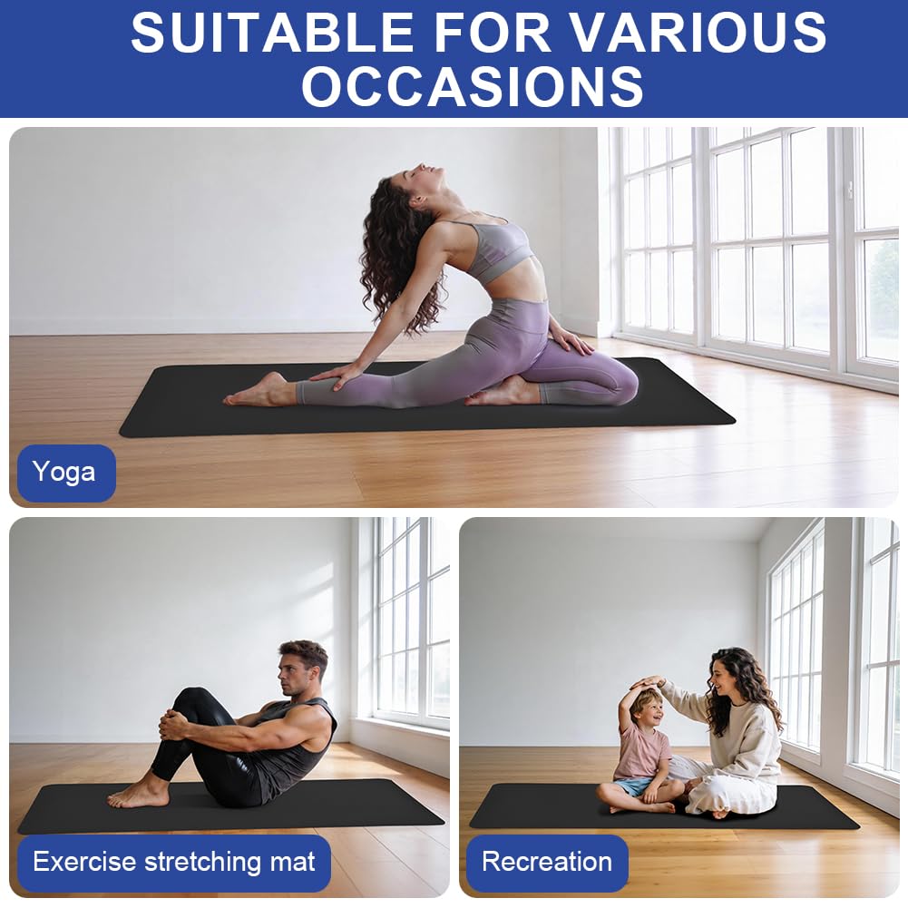 DiULi Mata do jogi, mata ochronna, sprzęt fitness, mata fitness z paskiem do noszenia i torbą, do pilatesu, treningu, sprzętu sportowego, domowej siłowni, 60 x 120 cm, 60 x 180 cm, 75 x 180 cm