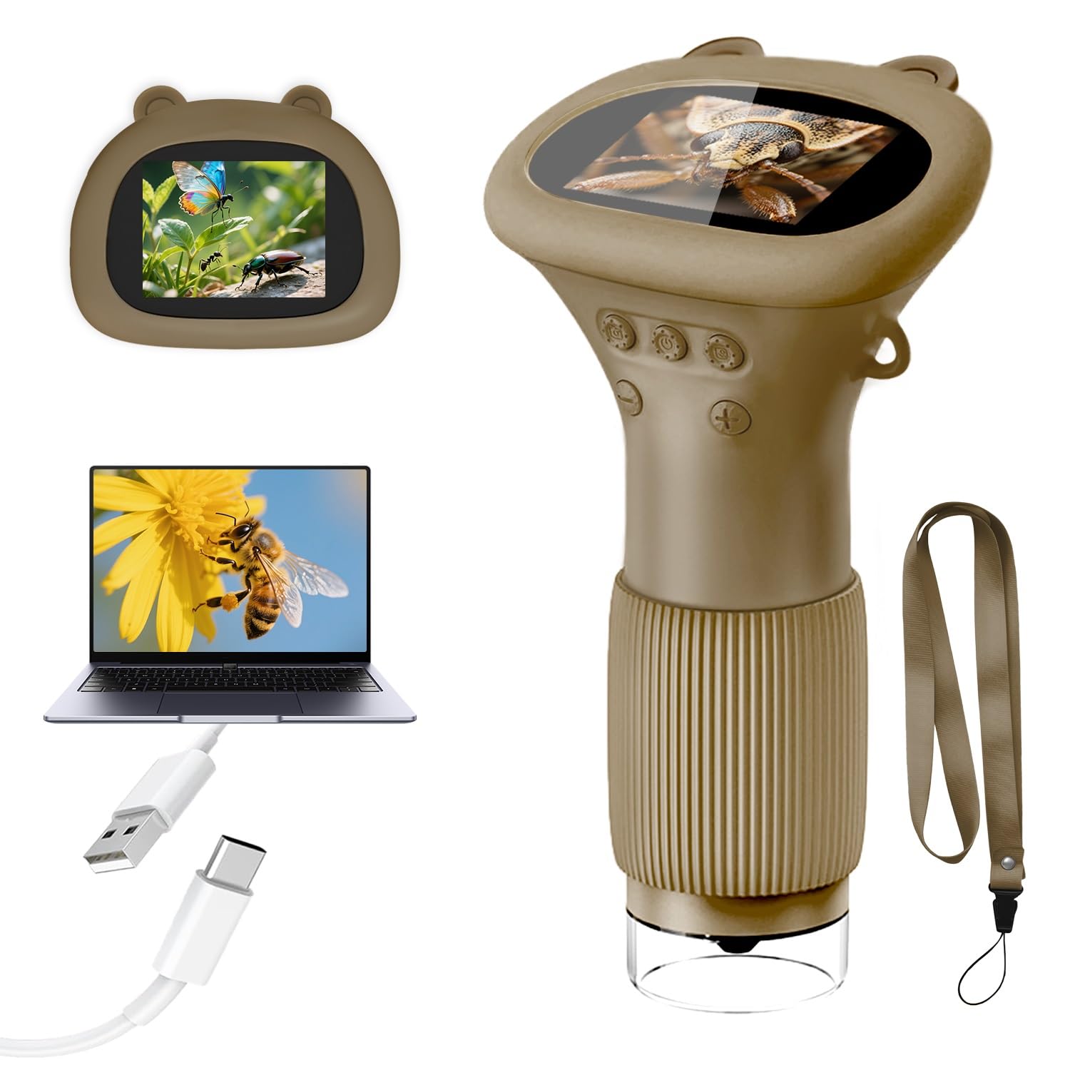 Microscope for Kids, 1000X Handheld Digital Miniscope with 2.0" Screen, Portable Pocket Microscope Education Toys Christmas Gifts for Age 3 4 5 6 7 8 9 10 Girls Boys-image-22